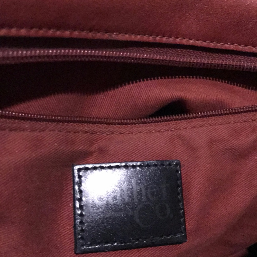 LC Liz Claiborne Brown Cowhide Leather Satchel - Picture 9 of 15
